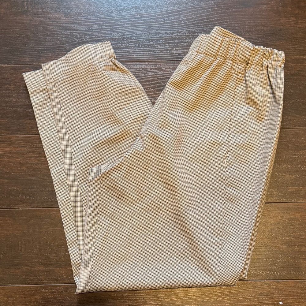 Babaton Tan Checkered Joggers